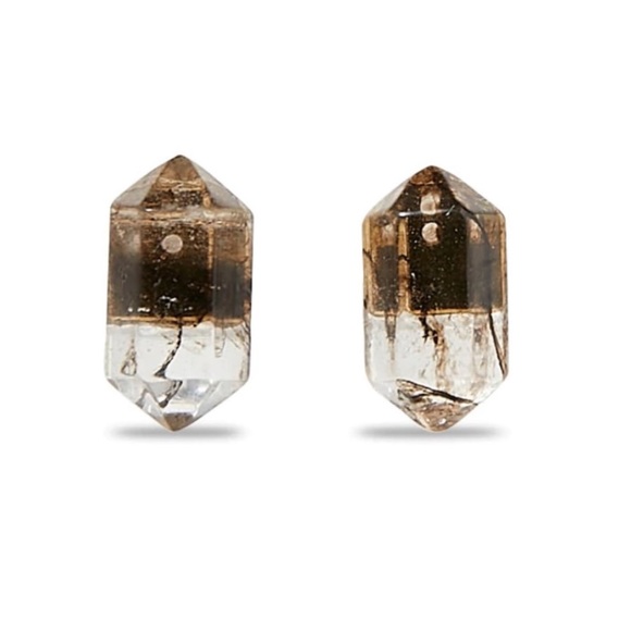 $85 Lele Sadoughi Smokey Quartz Earrings / Stud Earrings - Picture 6 of 6